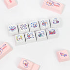 Cute Pink Bunny Theme Artisan Keycap Set