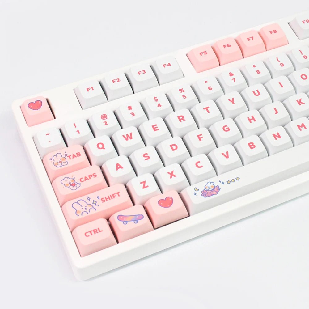 Cute Pink Bunny Theme Artisan Keycap Set