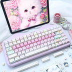 Cute Pink Cat Theme Kawaii Keycap Set