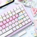 Cute Pink Cat Theme Kawaii Keycap Set