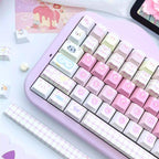Cute Pink Cat Theme Kawaii Keycap Set