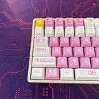 Cute Pink Eva Unit-08 Theme Anime Keycap Set