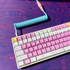 Cute Pink Eva Unit-08 Theme Anime Keycap Set