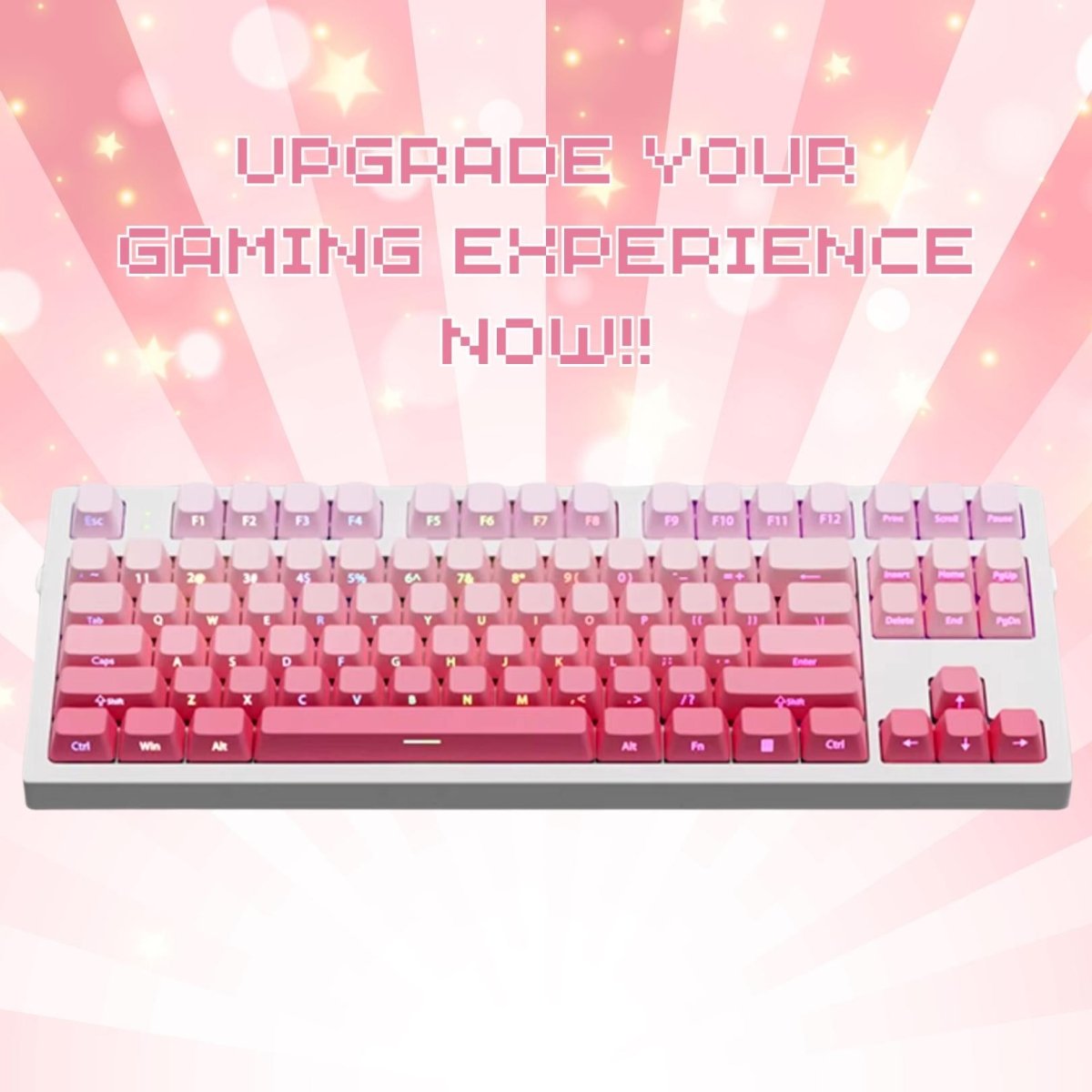 Cute Pink Gradient PBT OEM ISO Keycap Set