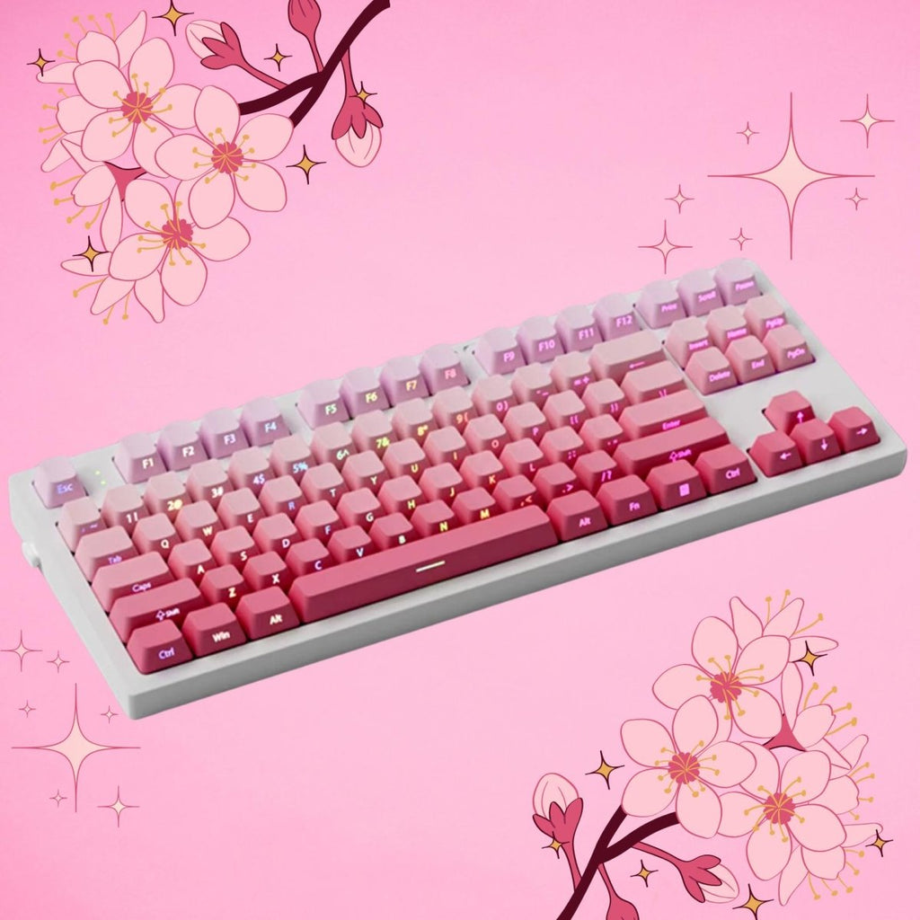 Cute Pink Gradient PBT OEM ISO Keycap Set