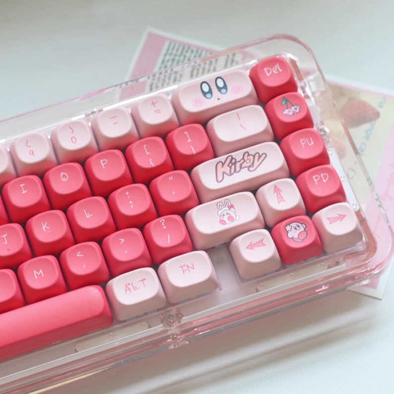 Cute Pink Kirby Theme Artisan Keycap Set