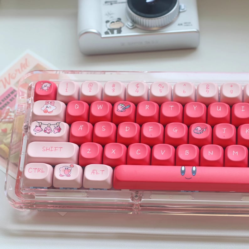 Cute Pink Kirby Theme Artisan Keycap Set