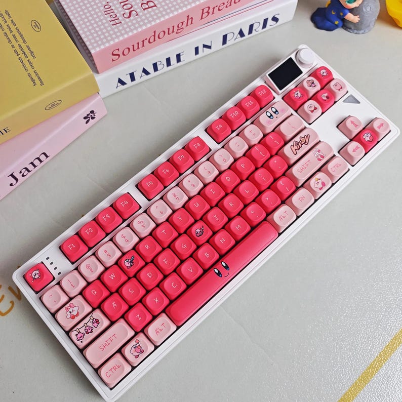 Cute Pink Kirby Theme Artisan Keycap Set