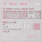 Cute Pink Melody Theme Pastel Keycap Set