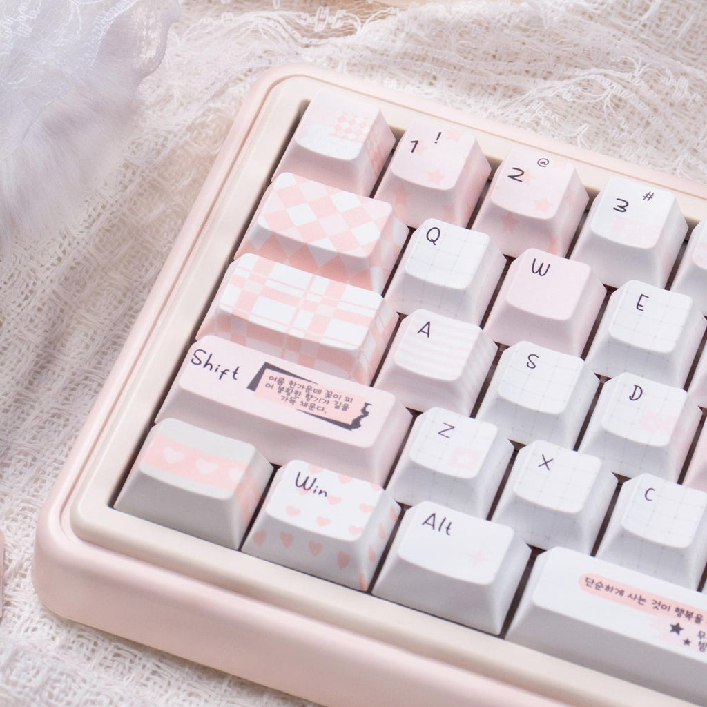 Cute Pink Notebook Theme Artisan Keycap Set