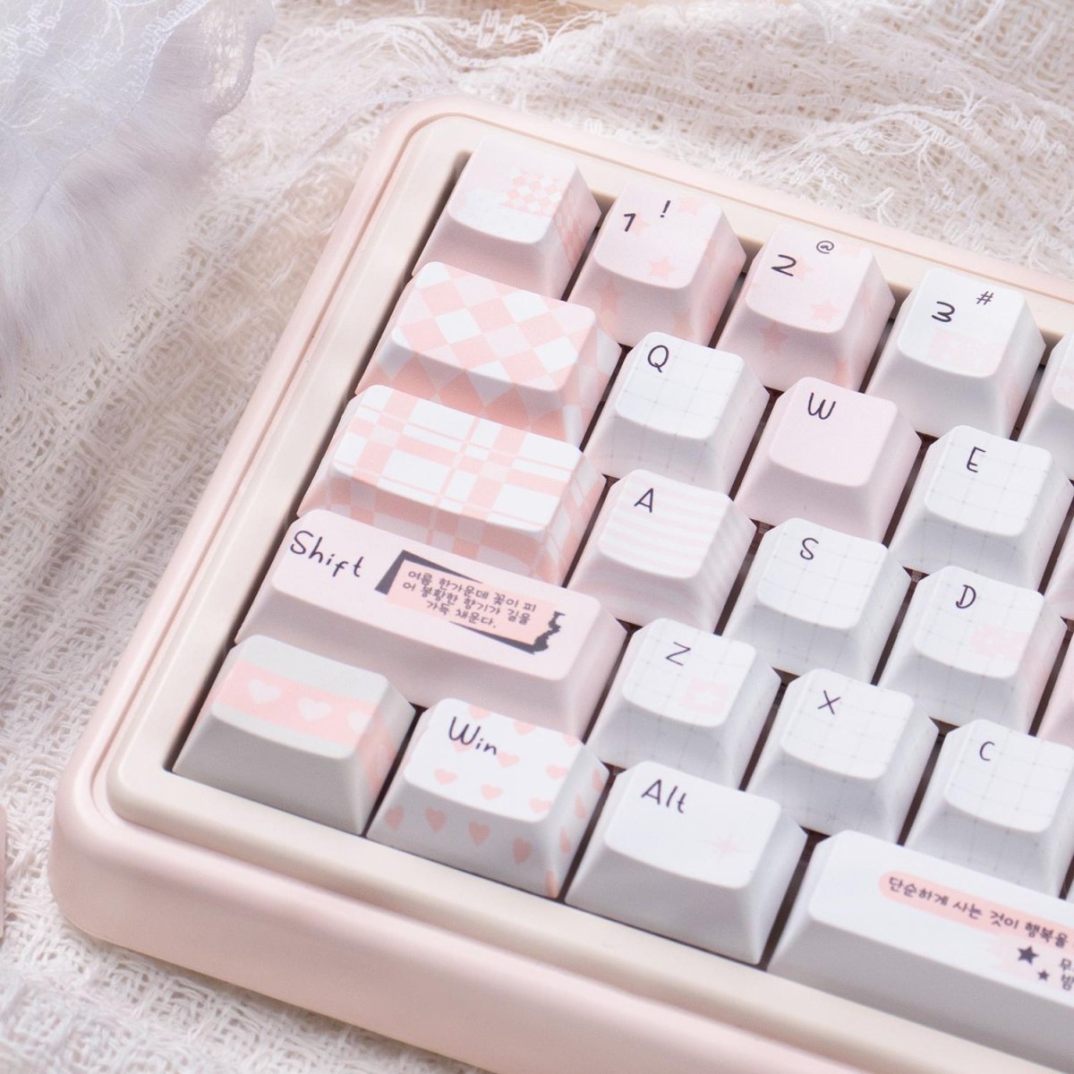 Cute Pink Notebook Theme Artisan Keycap Set