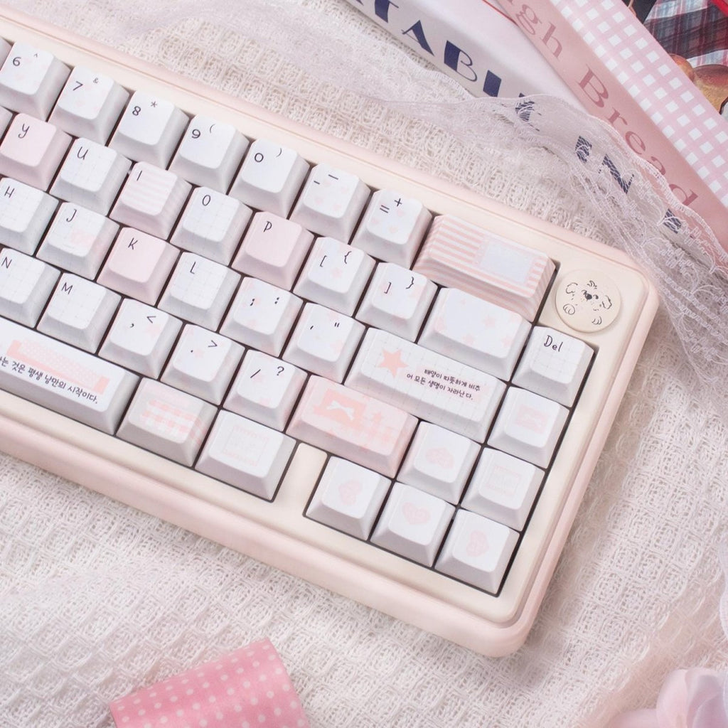 Cute Pink Notebook Theme Artisan Keycap Set