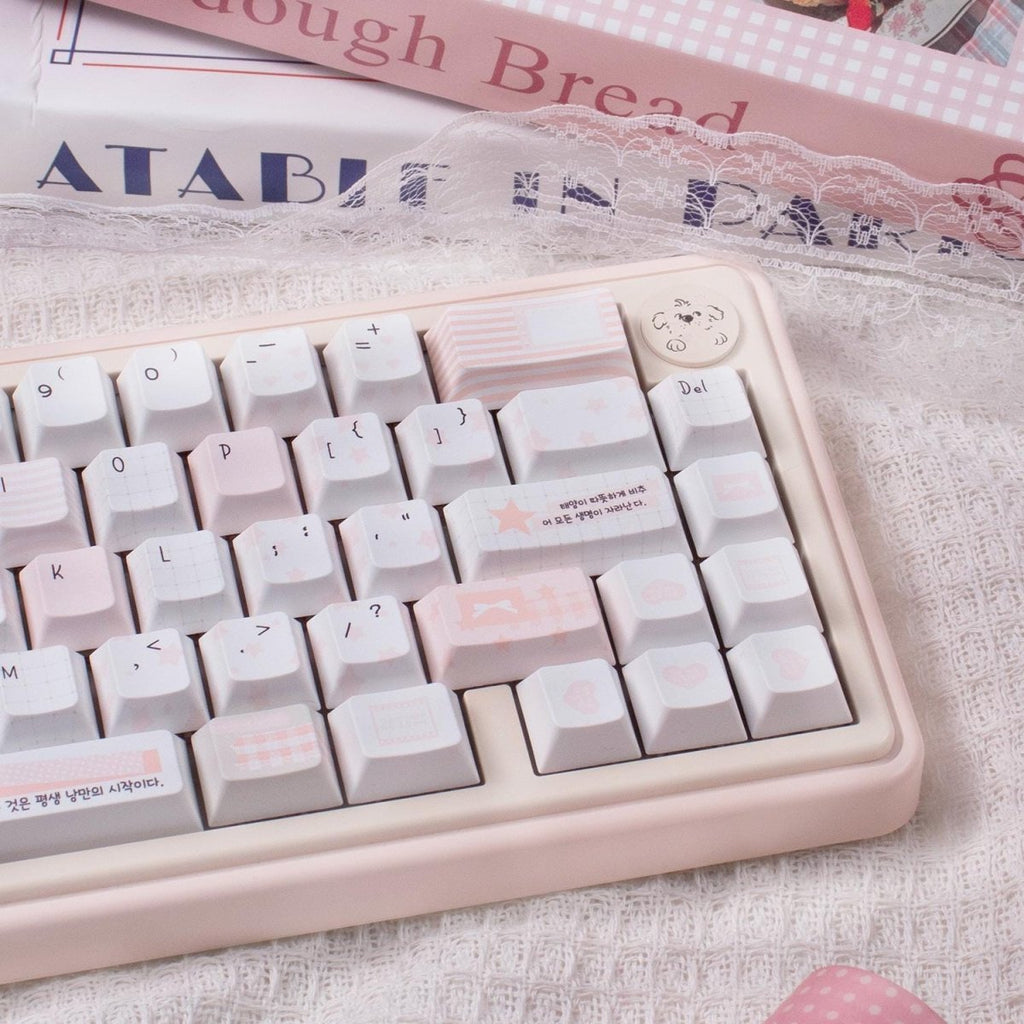 Cute Pink Notebook Theme Artisan Keycap Set