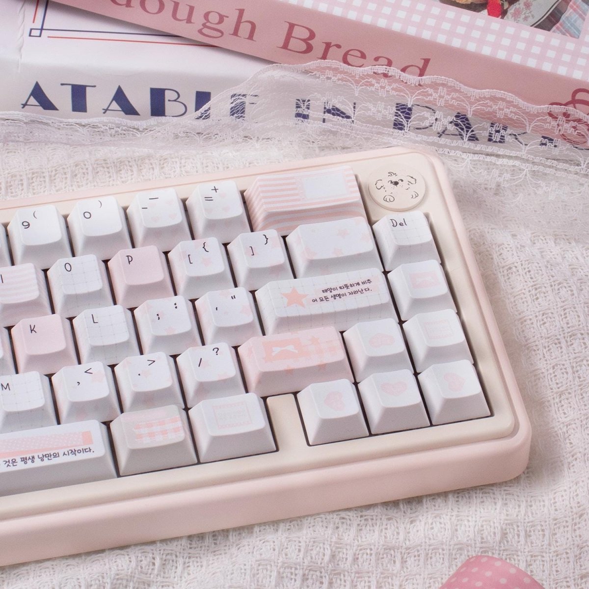 Cute Pink Notebook Theme Artisan Keycap Set