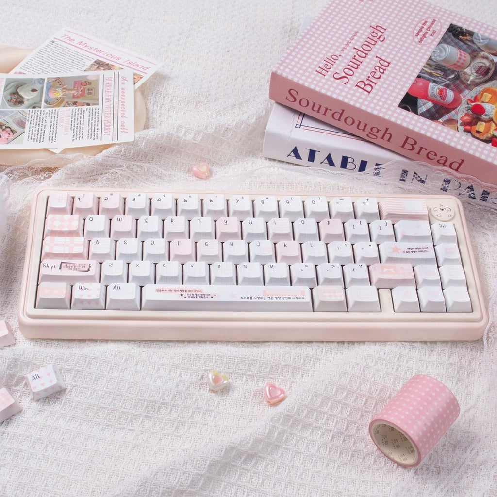 Cute Pink Notebook Theme Artisan Keycap Set