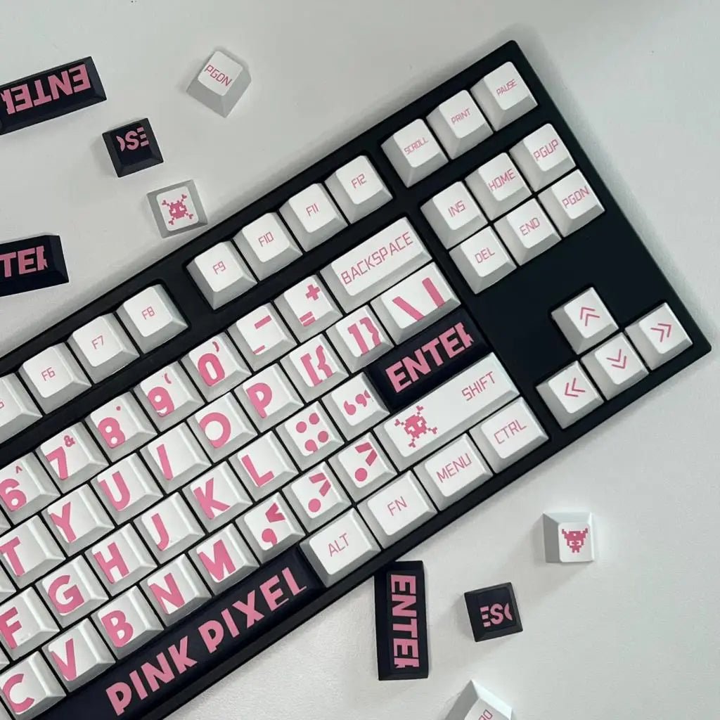 Cute Pink Pixel Theme PBT Keycap Set
