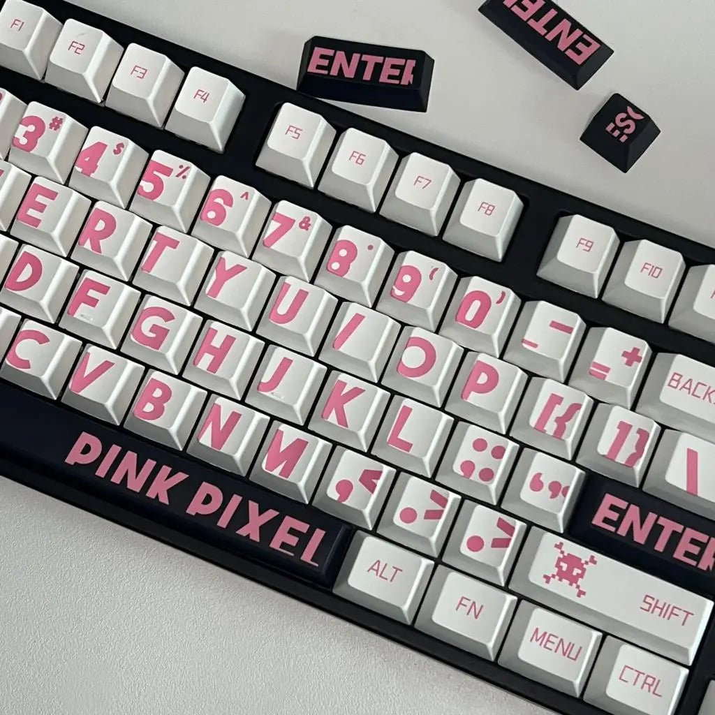 Cute Pink Pixel Theme PBT Keycap Set
