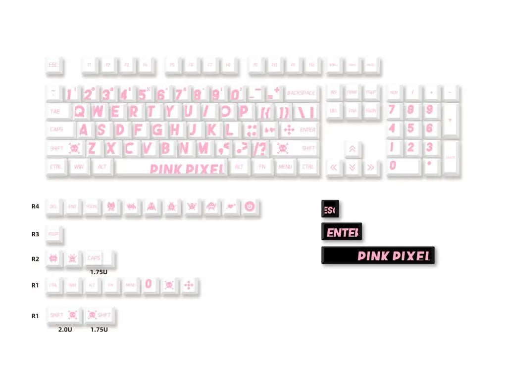 Cute Pink Pixel Theme PBT Keycap Set