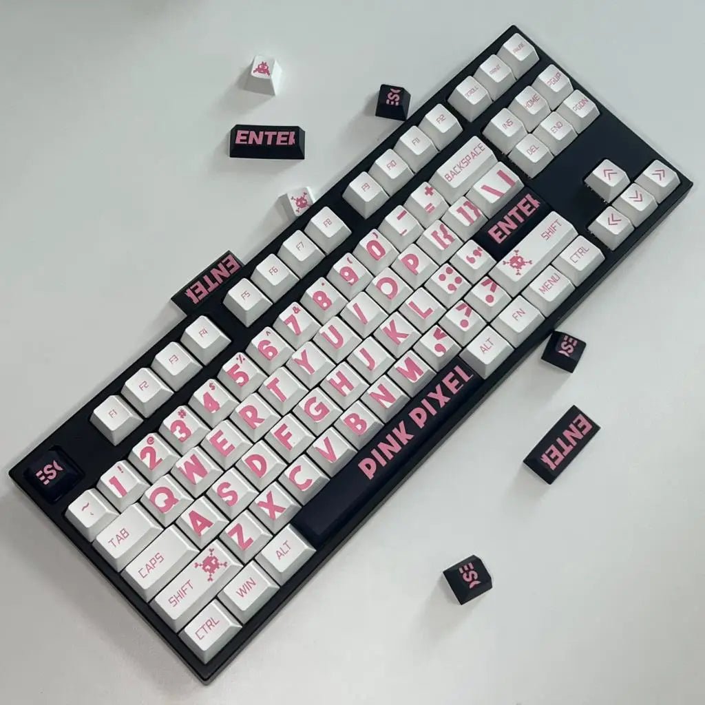 Cute Pink Pixel Theme PBT Keycap Set
