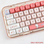 Cute Pink Shopping Bunny Theme Artisan Keycap Set