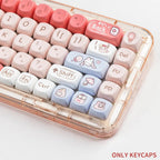 Cute Pink Shopping Bunny Theme Artisan Keycap Set
