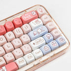 Cute Pink Shopping Bunny Theme Artisan Keycap Set