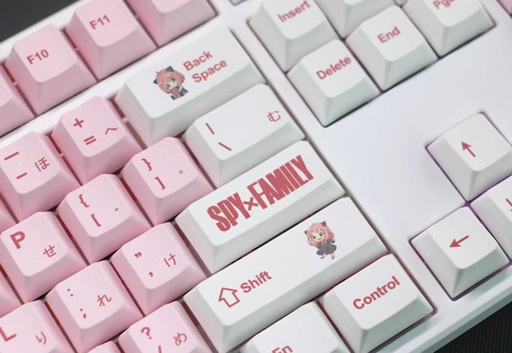 Cute Pink Spy x Family Anya Anime Keycap Set