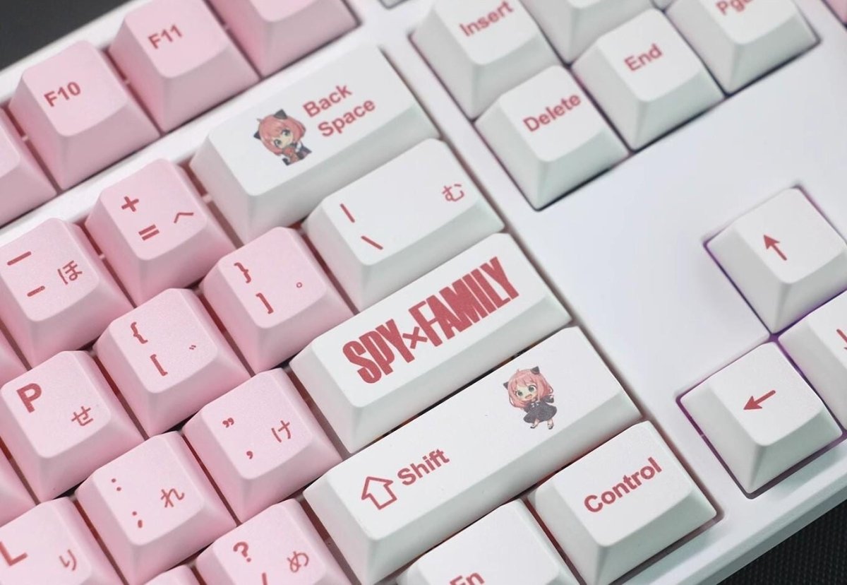 Cute Pink Spy x Family Anya Anime Keycap Set