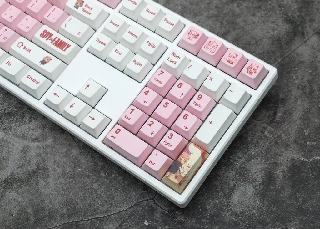 Cute Pink Spy x Family Anya Anime Keycap Set