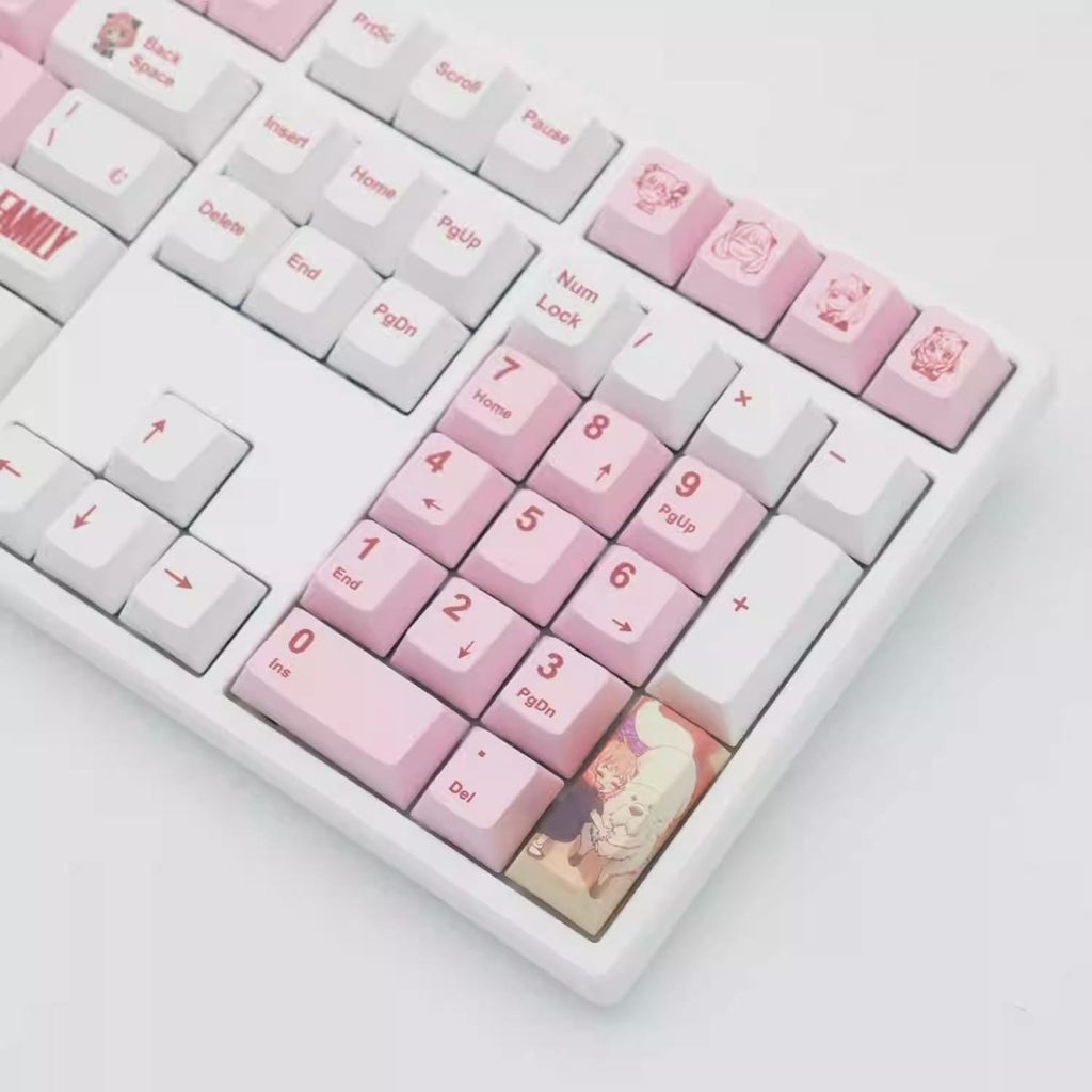 Cute Pink Spy x Family Anya Anime Keycap Set