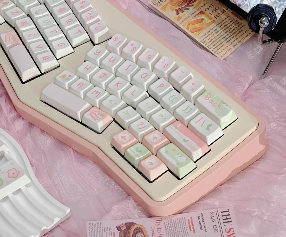 Cute Pink Strawberry Cake Theme Keycap Set