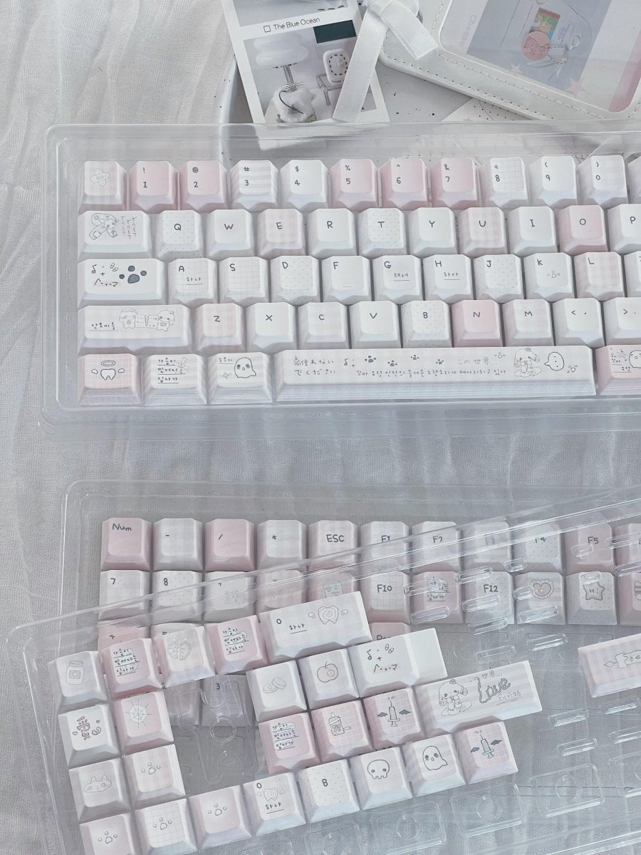 Cute Pink Sweet Cartoon Theme Artisan Keycap Set
