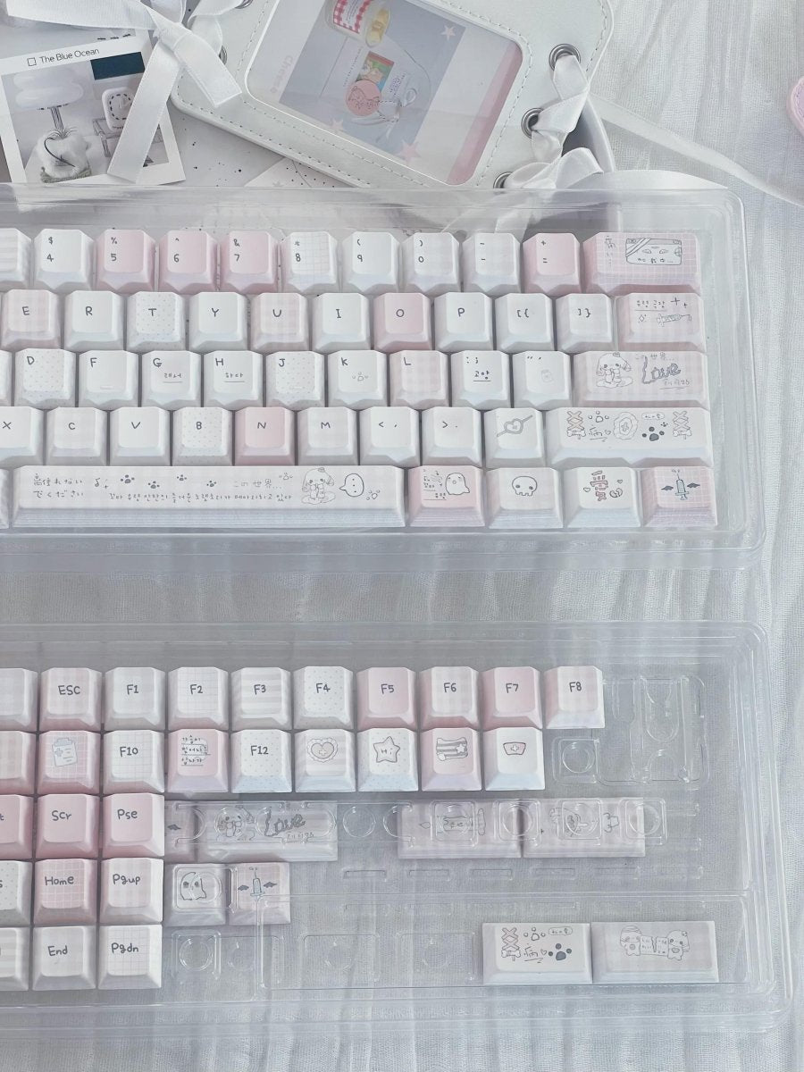 Cute Pink Sweet Cartoon Theme Artisan Keycap Set