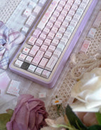 Cute Pink Valentines Day Theme PBT ISO Keycap Set