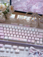 Cute Pink Valentines Day Theme PBT ISO Keycap Set