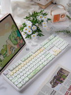 Cute Pochacco Theme Green PBT MOA Keycap Set
