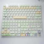 Cute Pochacco Theme Green PBT MOA Keycap Set