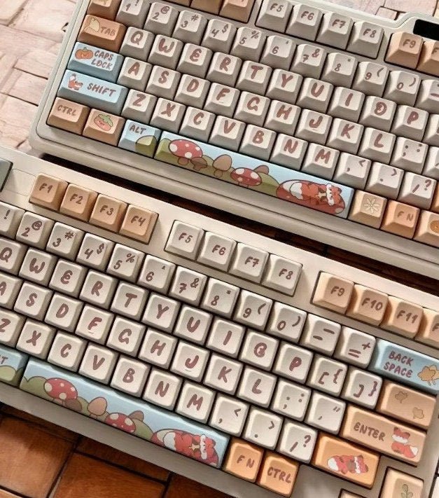 Cute Pumpkin Fox Theme Keycap Set