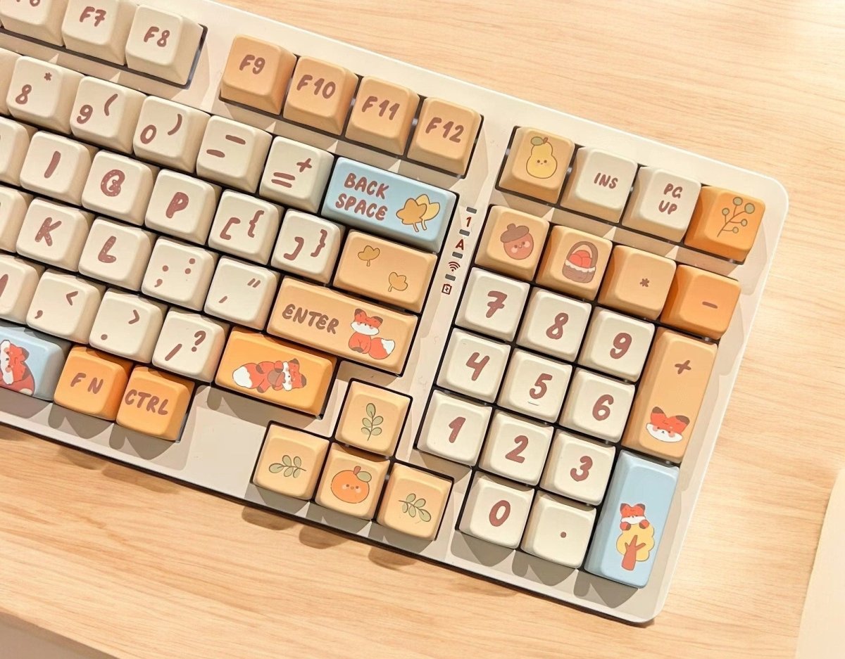 Cute Pumpkin Fox Theme Keycap Set