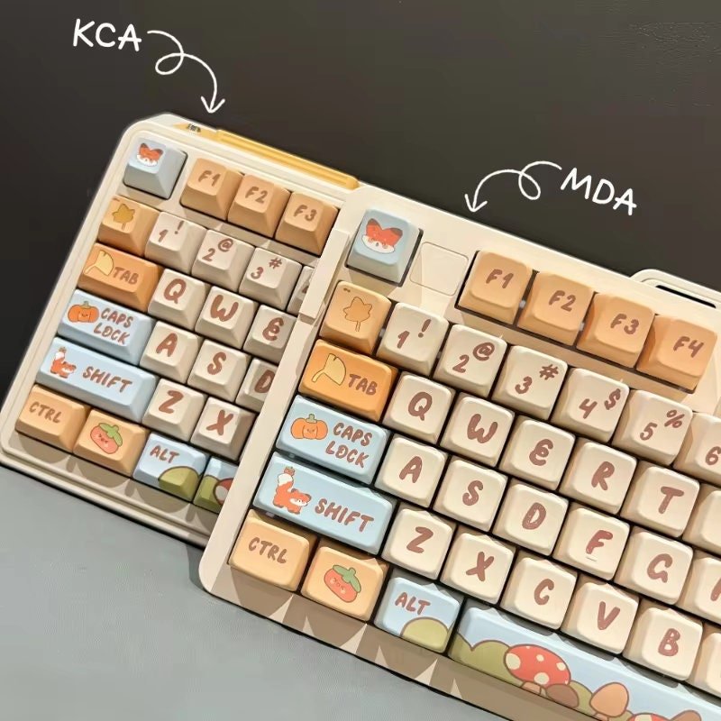 Cute Pumpkin Fox Theme Keycap Set