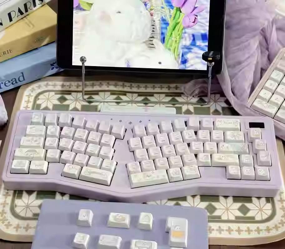 Cute Purple Ghost Theme Artisan Gradient Keycap Set