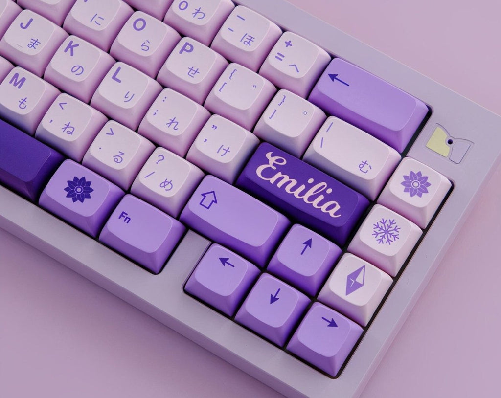 Cute Purple Re-Zero Emilia Theme Keycap Set
