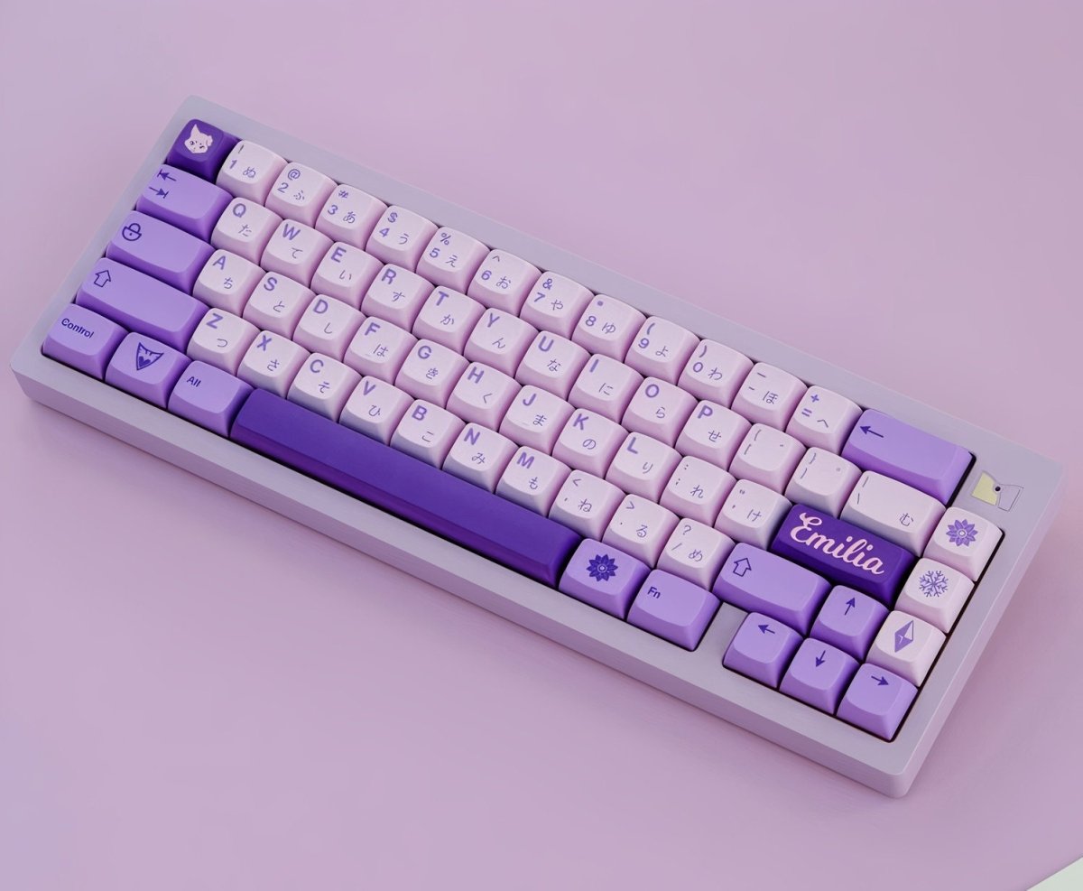 Cute Purple Re-Zero Emilia Theme Keycap Set