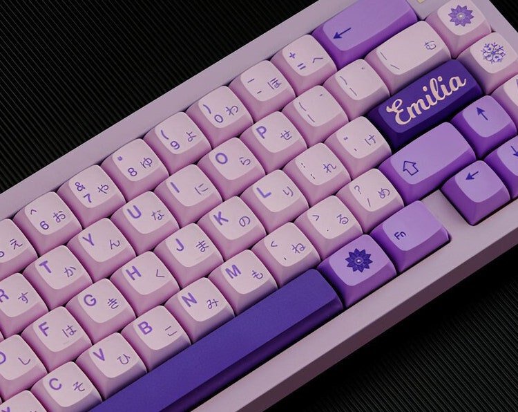 Cute Purple Re-Zero Emilia Theme Keycap Set