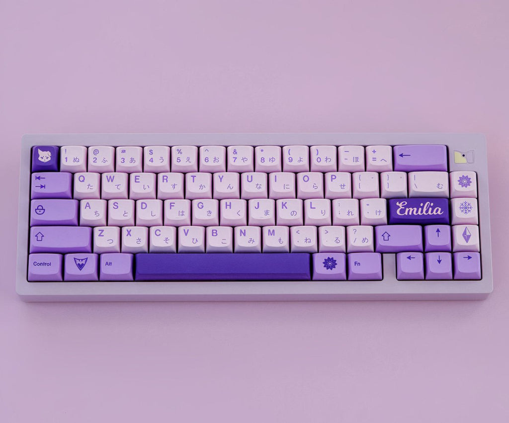 Cute Purple Re-Zero Emilia Theme Keycap Set
