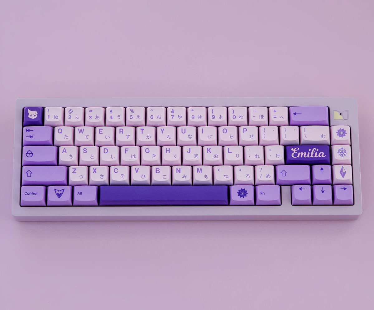 Cute Purple Re-Zero Emilia Theme Keycap Set