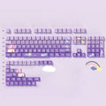 Cute Purple Wizard Cat Theme Keycap Set
