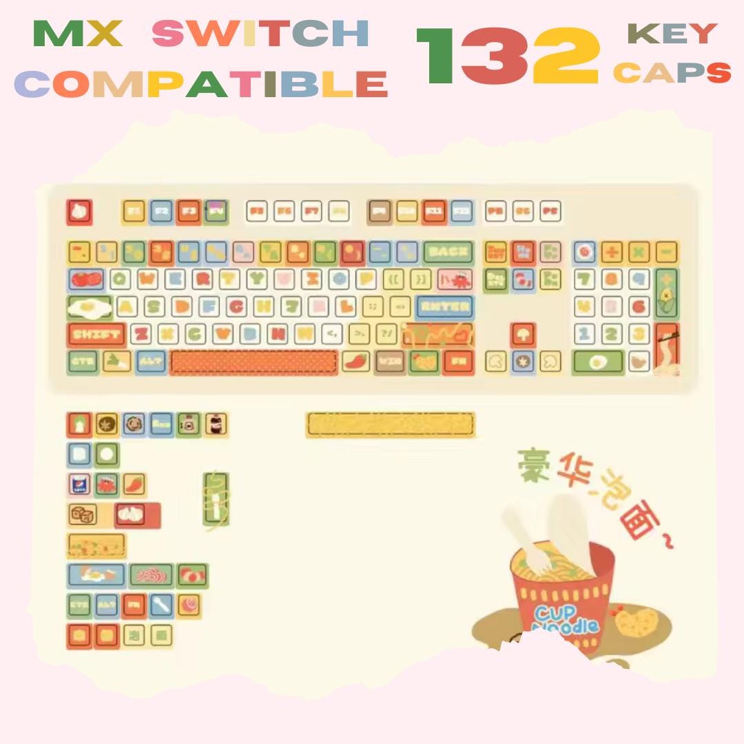 Cute Ramen Food Theme Artisan Keycap Set