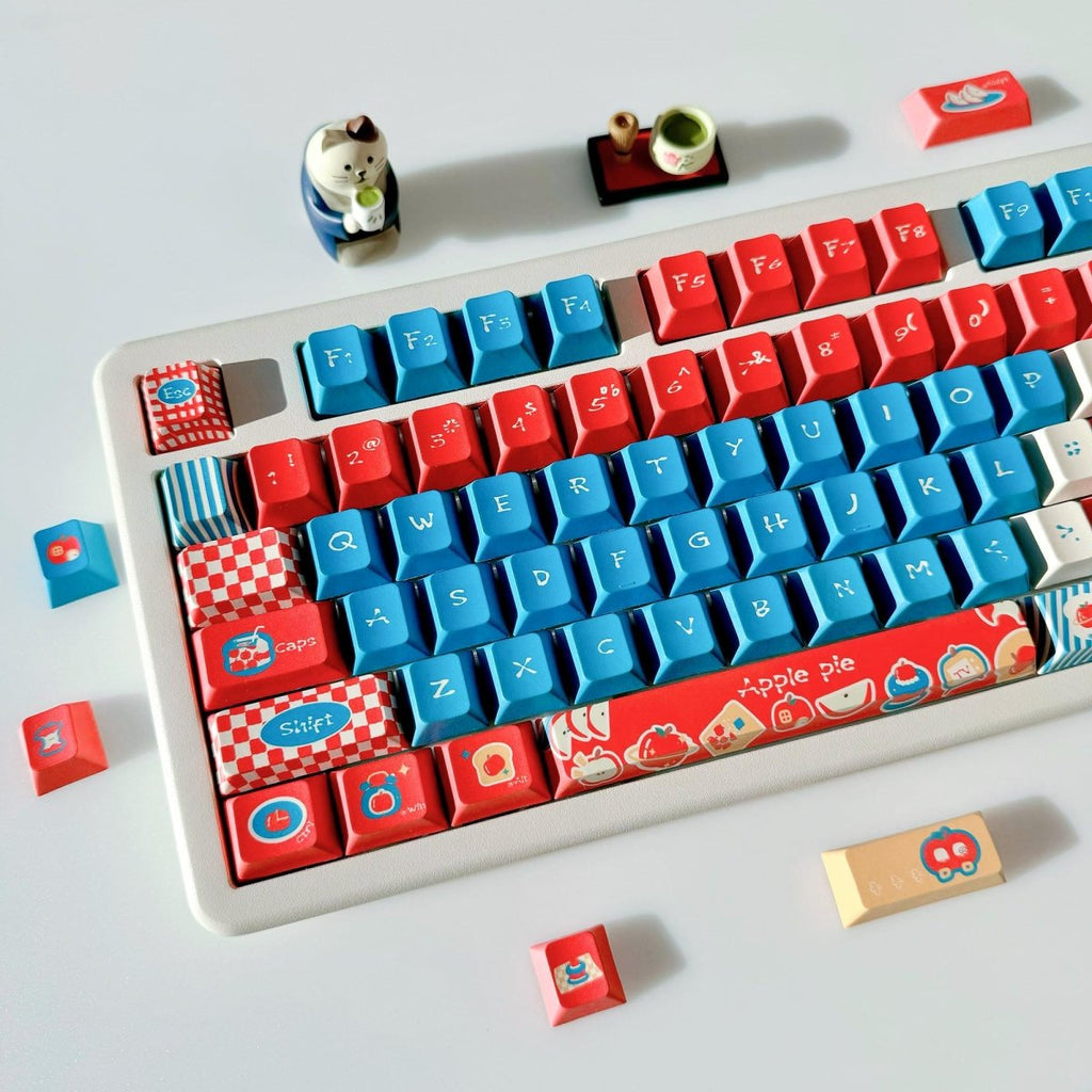 Cute Red Apple Pie Theme Keycap Set