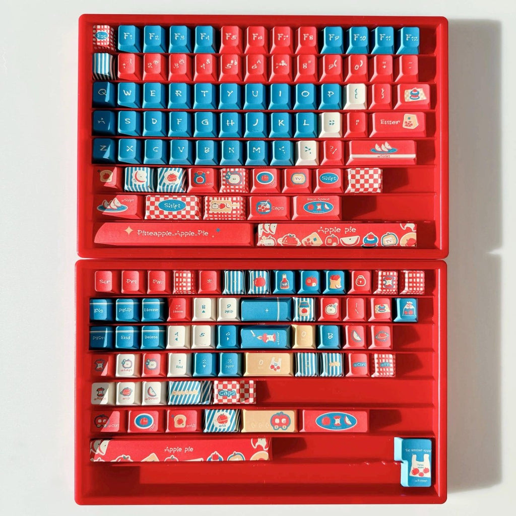 Cute Red Apple Pie Theme Keycap Set
